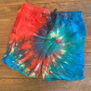 Tie Dye Swim Shorts, Nitrous Black, Size Small